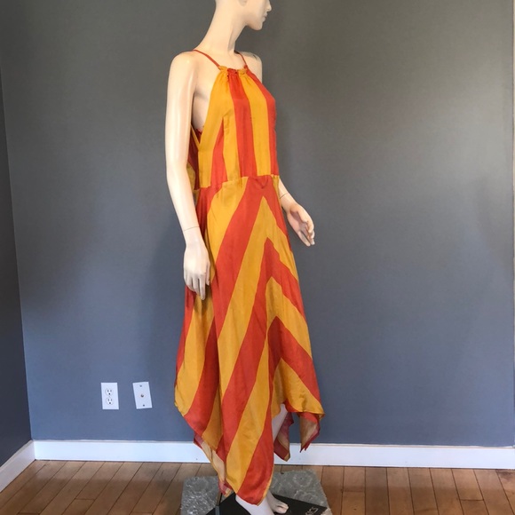 NWOt APiece Apart Silk Maxi Halter Dress Sz 4 - Picture 9 of 13